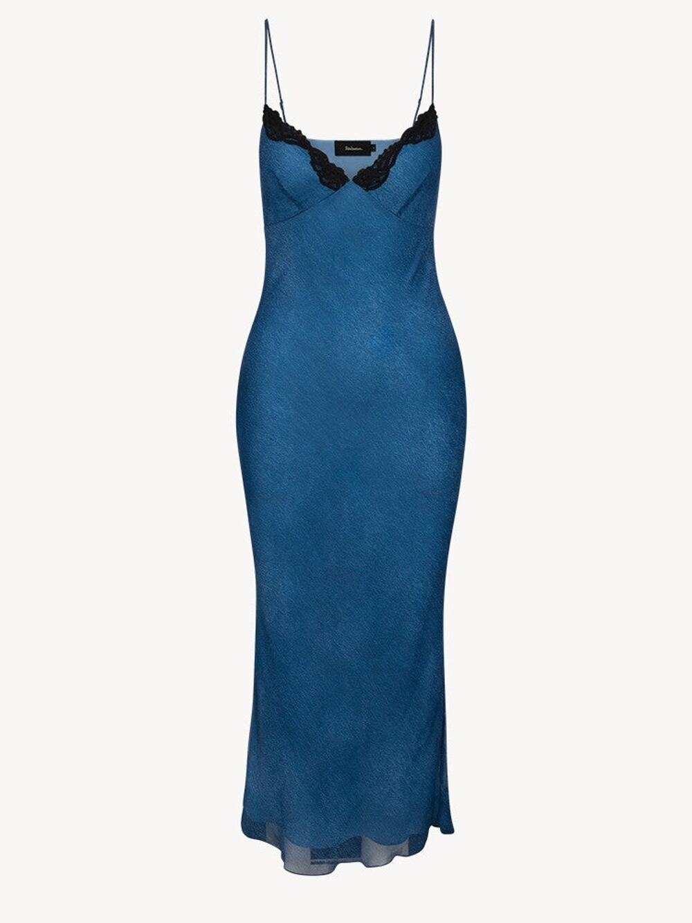 Réalisation Par The Karlie Silk Lace Maxi Dress - S - Denim